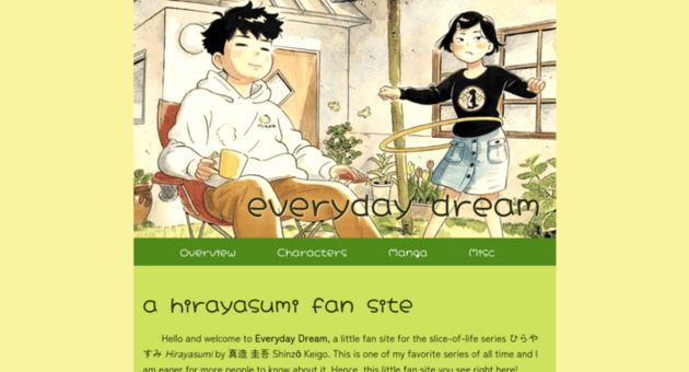 Screenshot of Everyday Dream. The header has a sepia tone and the text is darker
